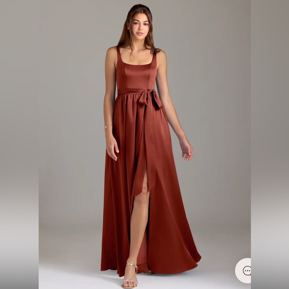 Azazie Elliot terracotta bridesmaids dress size 6.
Wedding guest dress